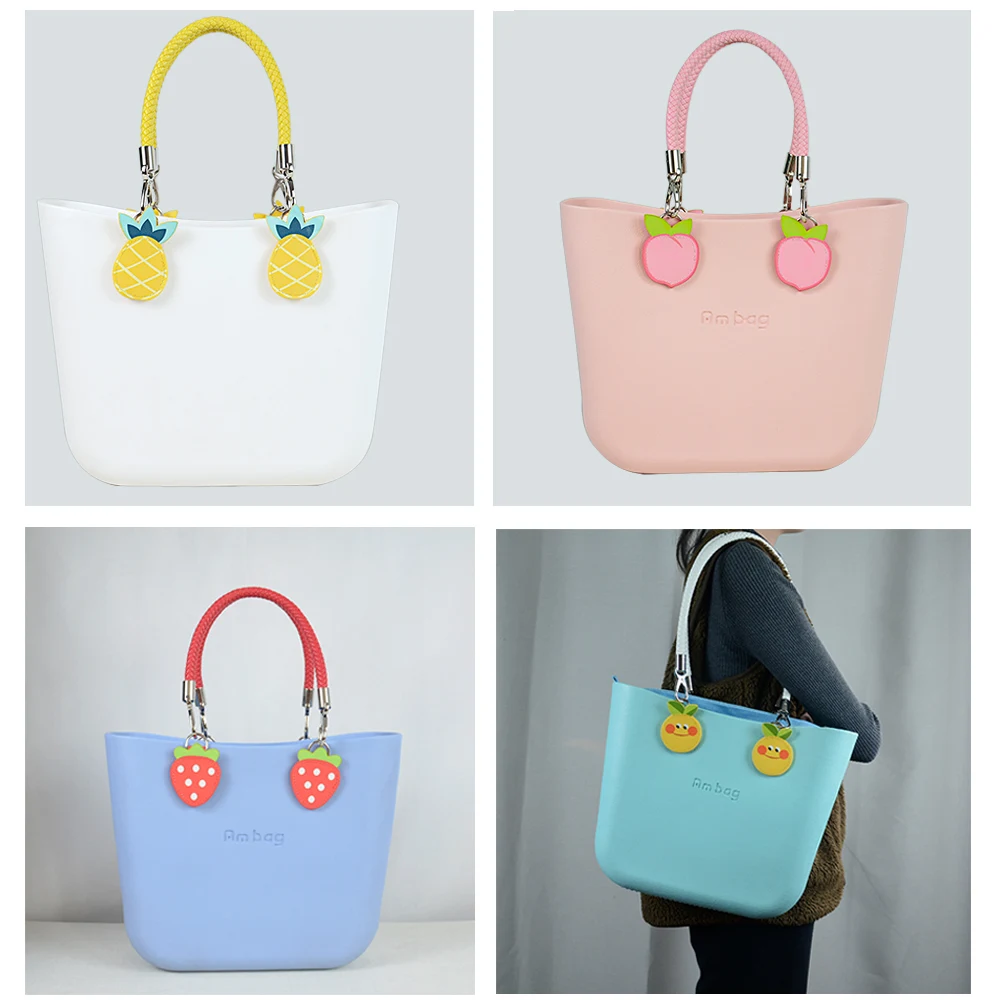 NEW 1 pair obag Braid Handles Straps plus drops fruit shape short long For O bag Belt accessories Women Bag Shoulder HandBag