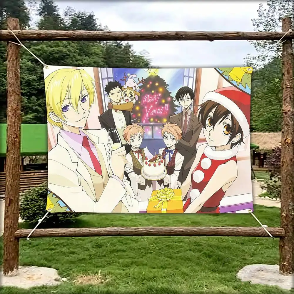Classic Anime Ouran High School Host Club Flag Tapestry Banner for Bedroom Living Room Outdoor