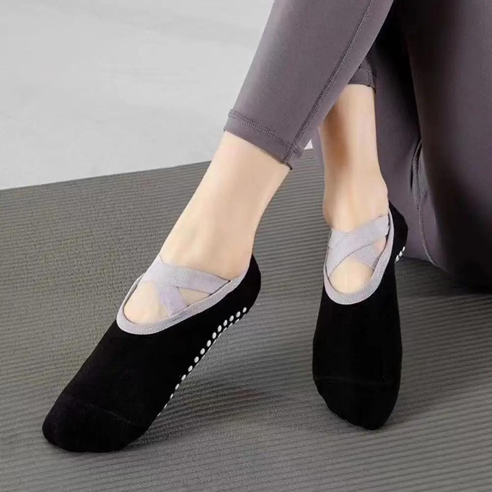 Yoga Boat Socks Anti-skid Silicone Grip Bottom High Elasticity Sweat Absorption Adult Home Pilates Socks Dance Practice Socks