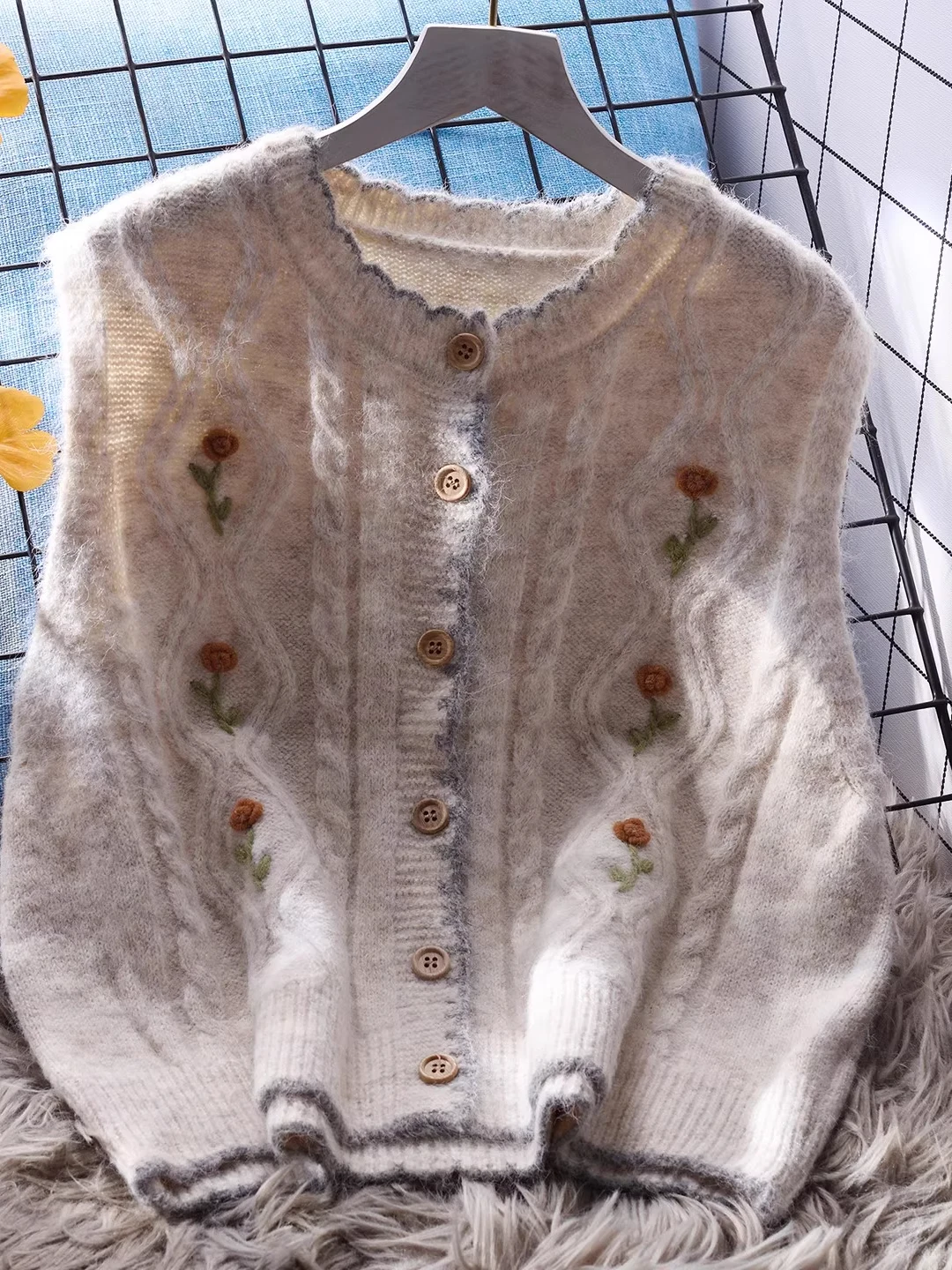 

Мужской вязаный жилет-кардиган без рукавов в японском стиле, с круглым вырезом, свободного кроя, с открытыми плечами, очень большой размер (до 300 фунтов)