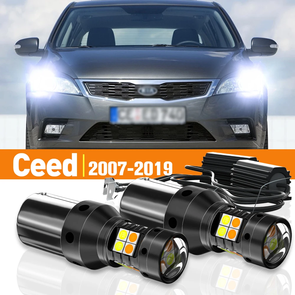 2x LED Dual Mode Turn Signal+Daytime Running Light DRL For Kia Ceed 2007-2019 2010 2011 2012 2013 2014 2015 Accessories Canbus