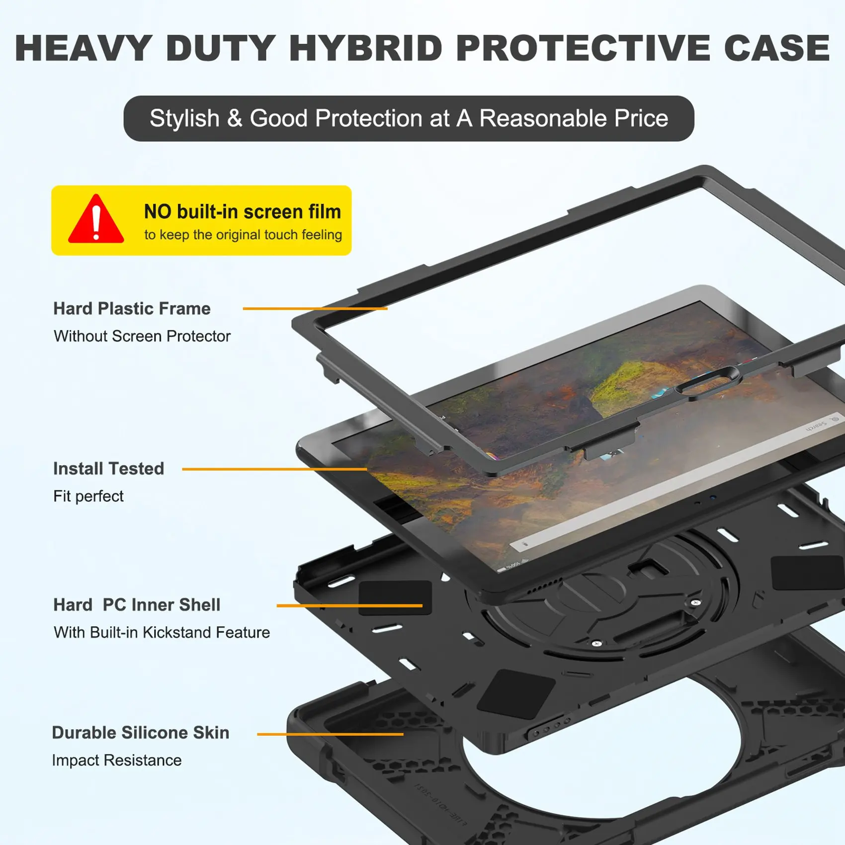 ABFN-For Fire HD 10Plus 11Th Generation (2021 Version) Hand Strap Strap Silicone Protective Case, 261X179x23mm