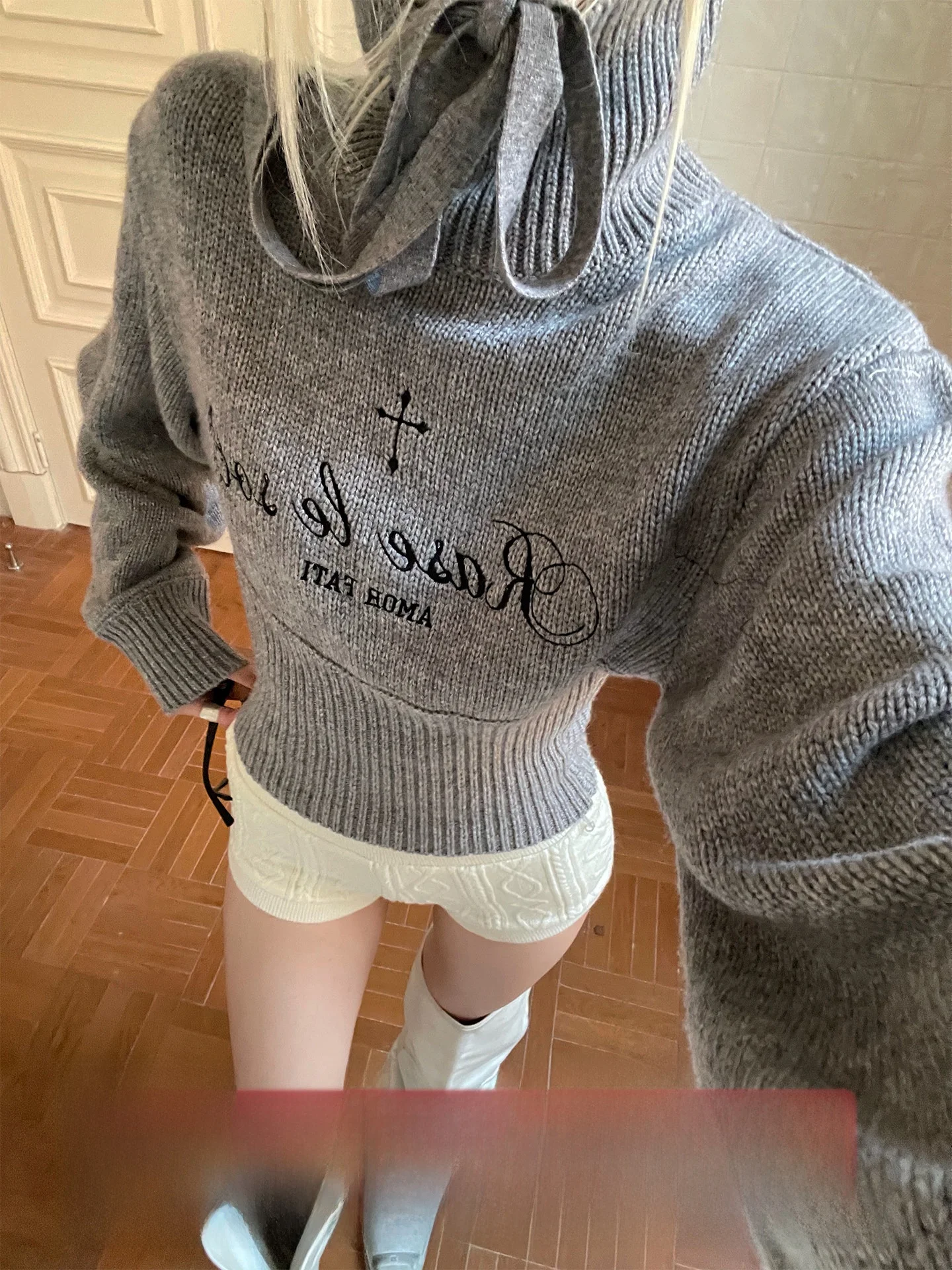 

ay Embroidered High Collar Slim Fit Long Sve Knitted Sweater Rase Le Sol Mist Walker Sle Autumn Winter Women's Faion