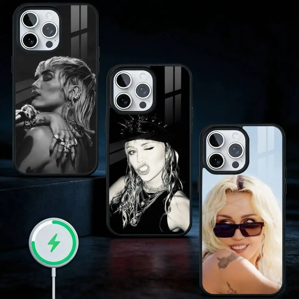 

Singer M-Miley Cyrus Phone Case For iPhone17,16,15,14,13 Plus,Pro Max Magnetic For Magsafe Wireless Charging