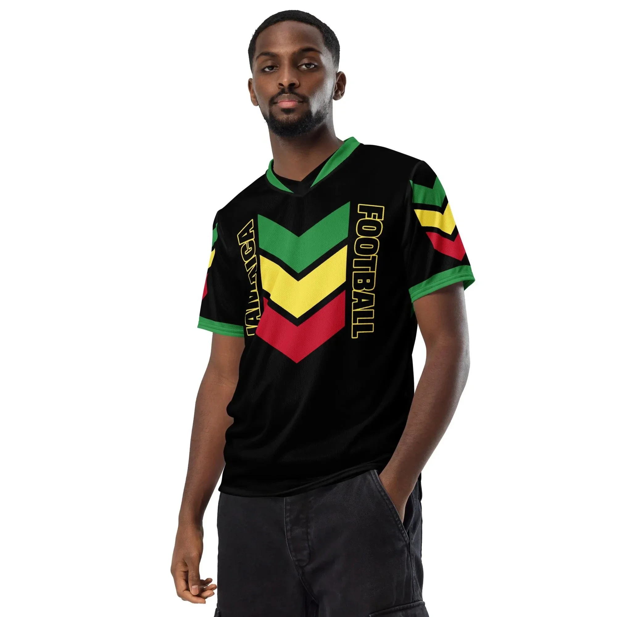 

Summer Men Jamaica Jersey Football Soccer Round Neck Jersey Breathable Quick-Drying Tee Sport Leisure Top Unisex Motorcycle