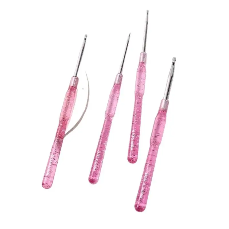 7-teiliges Set aus Aluminium-Häkelnadeln, 2 bis 5 mm, mit farbigen, transparenten Griffen, zum Stricken von Wollwaren, für DIY-Projekte wie Mützen, Schals und Amigurumi-Handarbeiten. – Detail 9