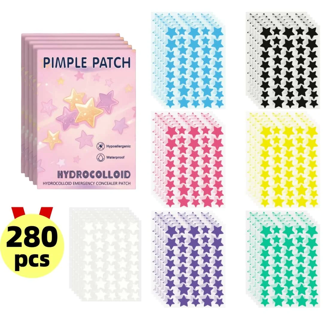 

280pcs Star Acne Patch, Waterproof and Breathable, Daily Facial Use, Facial Skin Cover and Care Essentials, Personal Care
