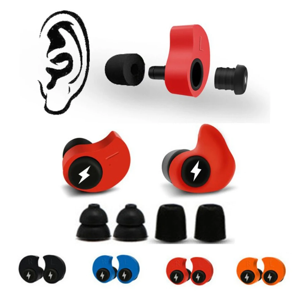 Lightning Pattern Anti Noise Earplug Set Silicone Earplugs for Sleep Work Trave Dive Reusable Ear Protectors Safety Protection
