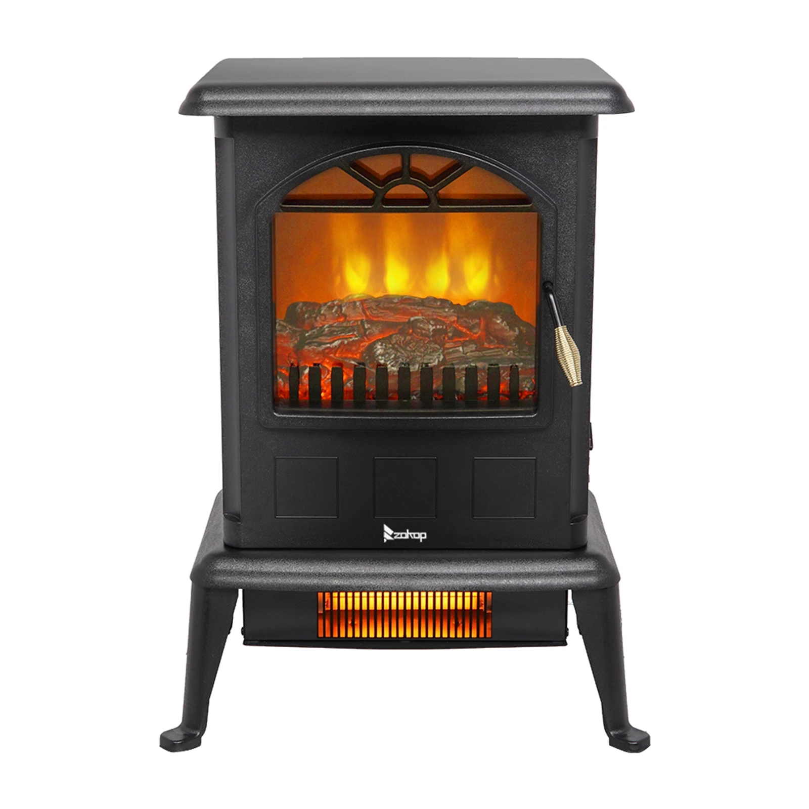 1500W Flame Electric Fireplace, 22.4H'' Freestanding Heater with Remote,Timer,Realistic Flame,overhit&Tip-Over Protection,2 Mode