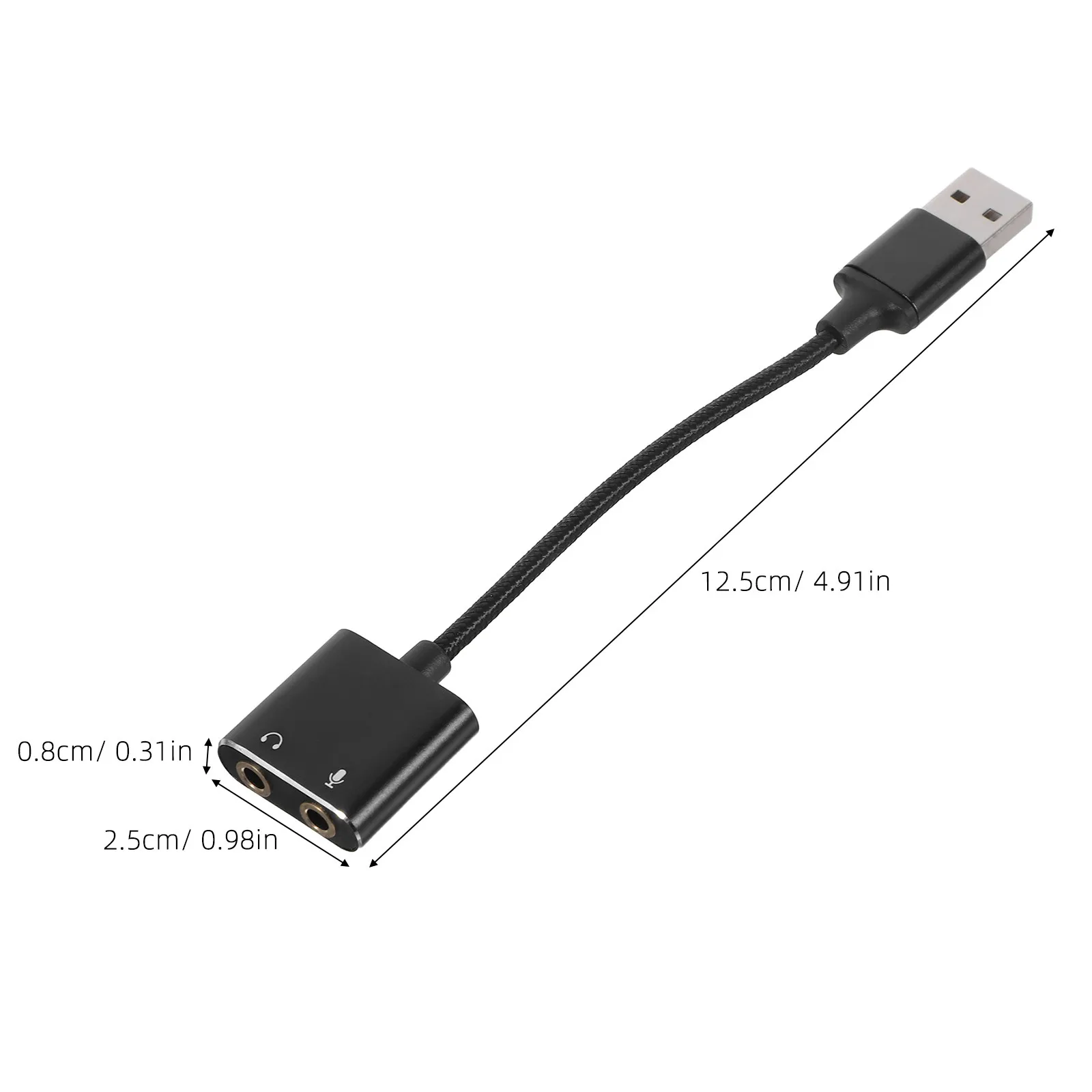 USB Audio Interface External Sound Card Adapter with Headphone Mic Jack Splitter for Pc Laptop Tablet Plug and Play Stereo Audio