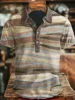 Baroque patterned men's polo shirt Premium vintage lapel workwear