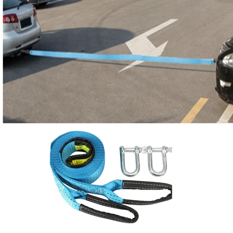 

Аварийный буксировочный трос для автомобиля, 5 метров, 8 тонн, сверхпрочный, с высокопрочными крюками для экстренных ситуаций