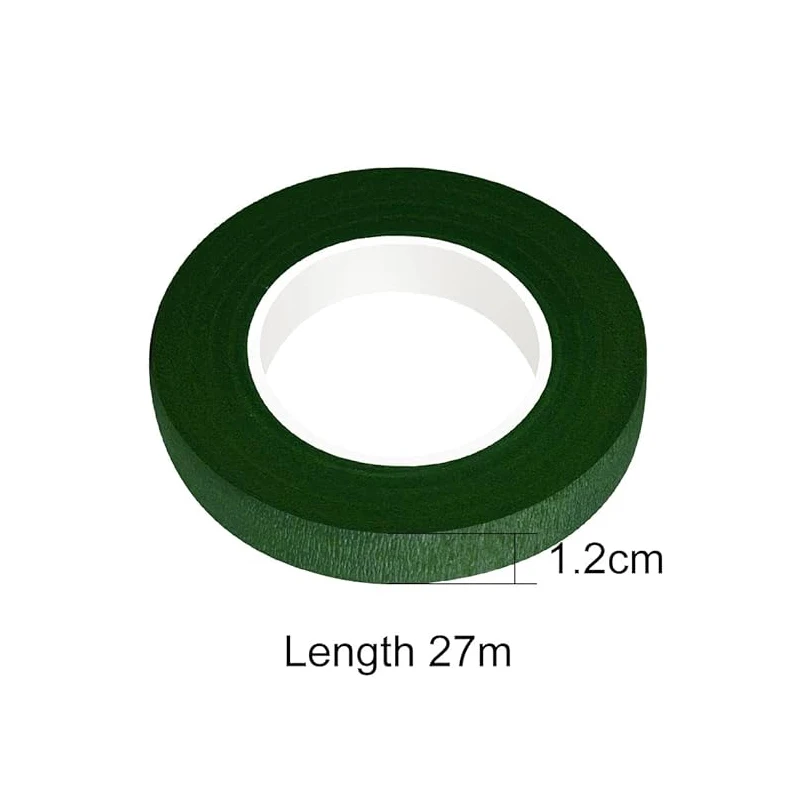 LMDZ 30 Yard 12mm Self-adhesive Bouquet Floral Stem Tape Artificial Flower Stem Wrap Floral Green Tapes DIY Flower Supplies