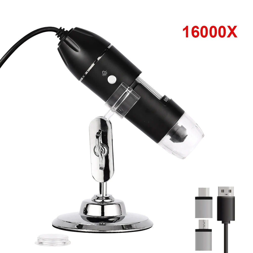 3-in-1 16000X Digital Microscope Camera Portable Electronic Microscope For Soldering LED Magnifier Type-C USB Charge Magnifier