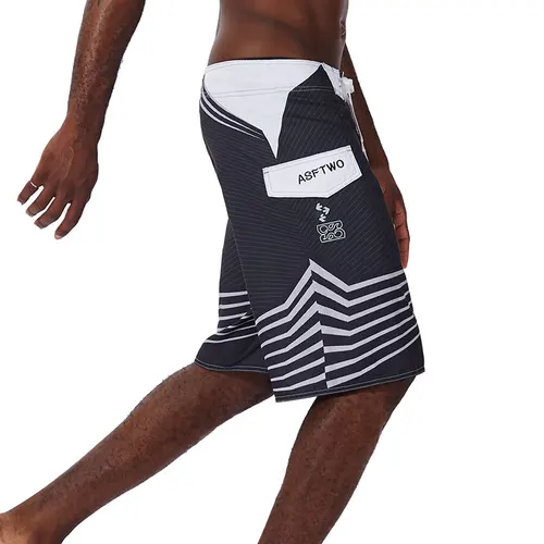 Imagen 2 del producto Pantalones cortos con bolsillos y cordón para hombre, Bermudas informales para surfear, playa, secado rápido, novedad de verano