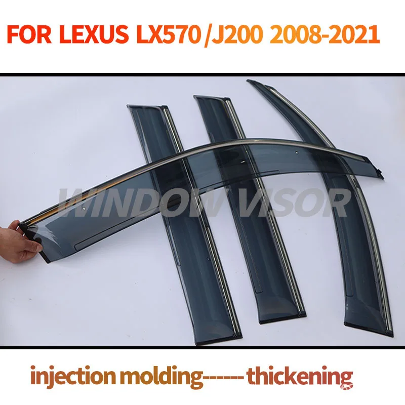 Rainproof Window Visor Rain Guard Deflector For Lexus LX570 LX 570 2008-2021 Weathershied Windshield Rain Eyebrow Awning Trim