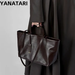 Luxury woman Shoulder bag soft leather large capacity square fashion tote bag korean Fashionable Handbag Shopping underarm bags