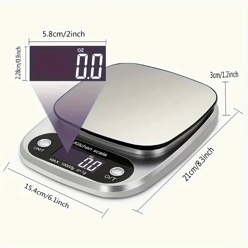 1pc Accurate Digital Kitchen Scale for Cooking and Baking - 22lb Capacity in Grams and Ounces Perfect for Coffee Meat and More