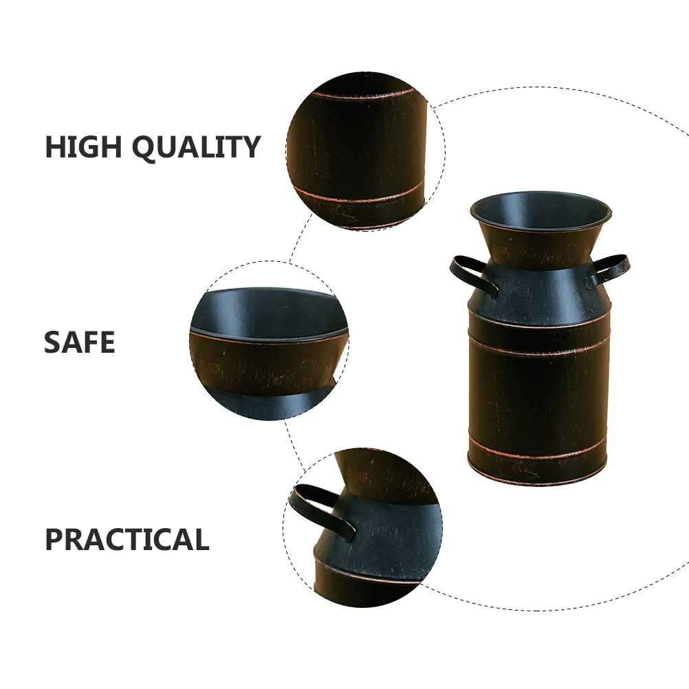 Tin Flower Bucket Iron Retro Decor Dining Table Rustic Vase Decorations Vases Pot