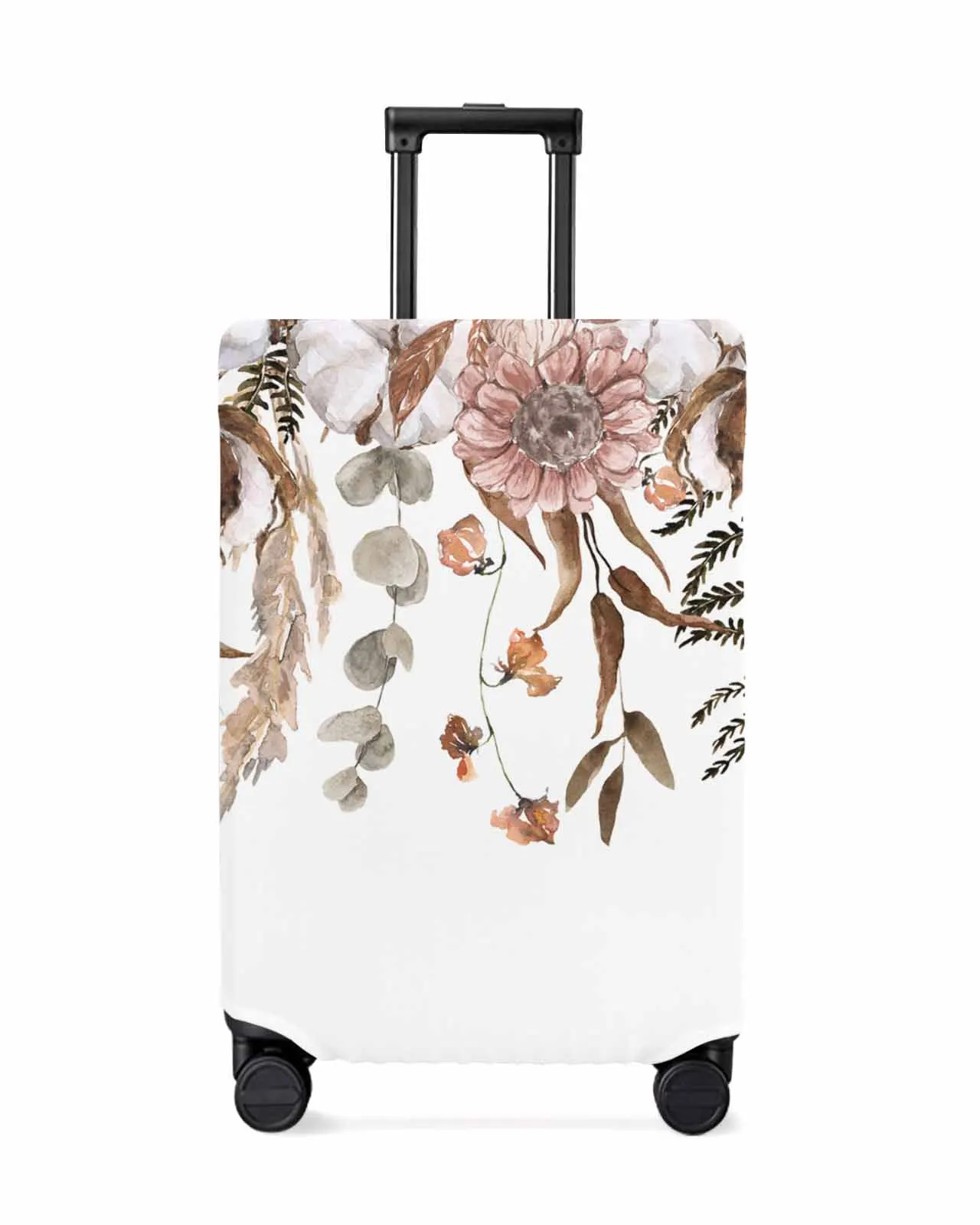 

Thanksgiving Flower Plants Cotton Eucalyptus Leaves Luggage Cover Elastic Baggage Cover For 18-32 Inch Suitcase Case Dust Cover