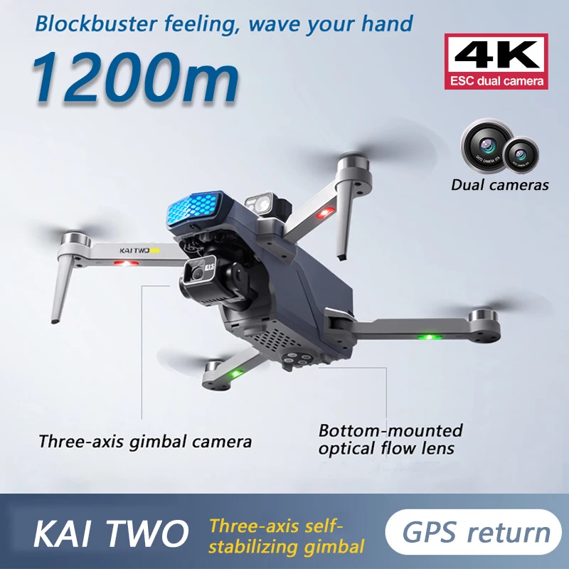 New KAI TWO Pro FPV drone 4K HD Camera EIA stabilisation 360° Obstacle Avoidance Brushless Optical flow Shooting drones