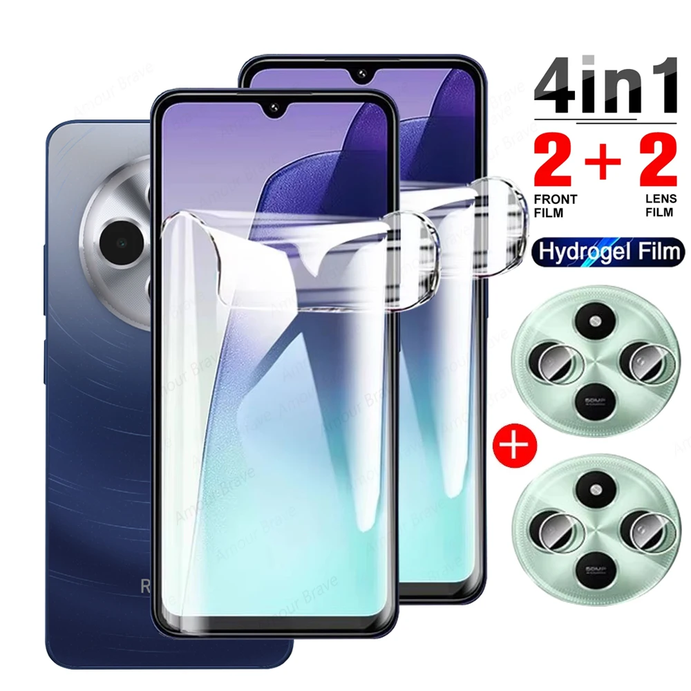 

Гидрогелевая пленка 4 в 1 для Xiaomi Redmi 14C 13C 13 12C 12 10C 10 9C 9 5G Защитная пленка для объектива камеры на Redmi Turbo 3 Аксессуары