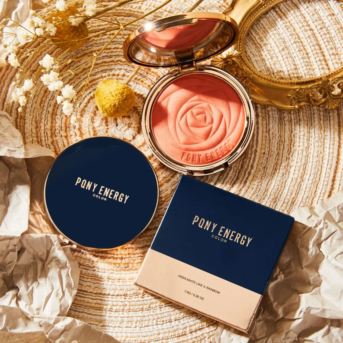 Petalo Pearl Blush Face Blush Mineral Pigment Palette Waterproof Sweatproof Shining Blusher Shadow Korea Beauty Makeup cosmo