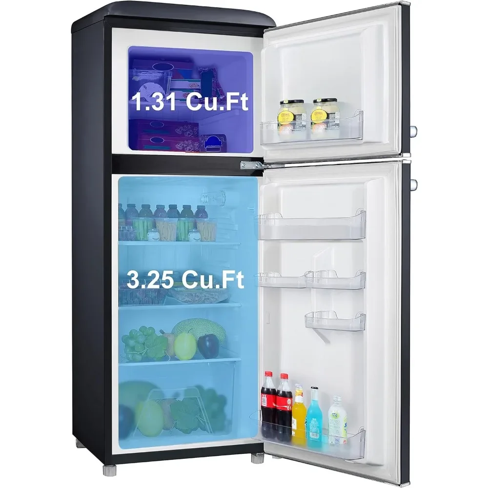 Galanz GLR46TBKER Retro Compact Refrigerator with Freezer Mini Fridge with Dual Door, Adjustable Mechanical Thermostat 4.6 Cu Ft