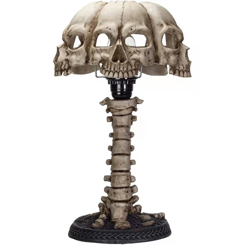 Skull Skeleton Horror Table Lamp 3D Statue Creative Party Ornament Prop Halloween Home Decoration Atmosphere Easter Night Light