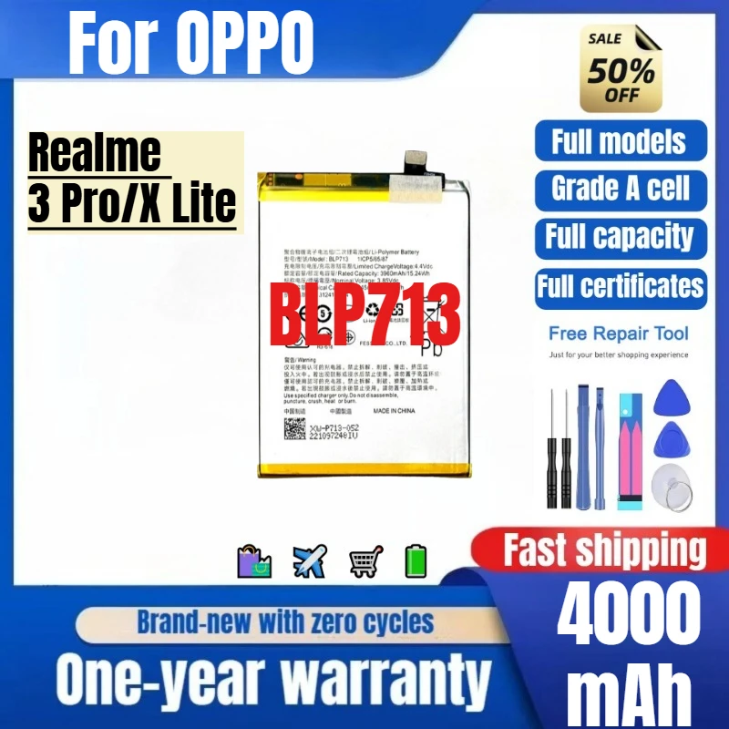 BLP713 for OPPO Realme 3 Pro/X Lite Mobile Phone Battery High Quality High Capacity Replacement Bateria Grade A Cell with Tools