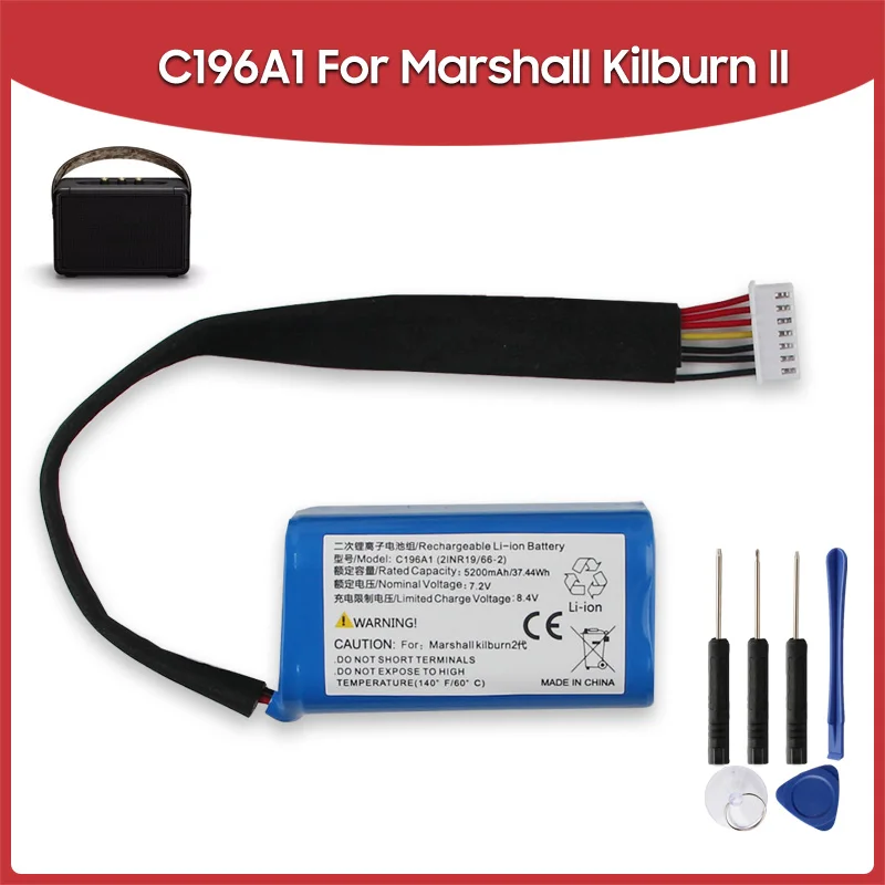 

Сменный аккумулятор C196A1 емкостью 5200 мАч для Marshall Kilburn II 2Gen 2 Gen, уличный Bluetooth-динамик, перезаряжаемые батареи