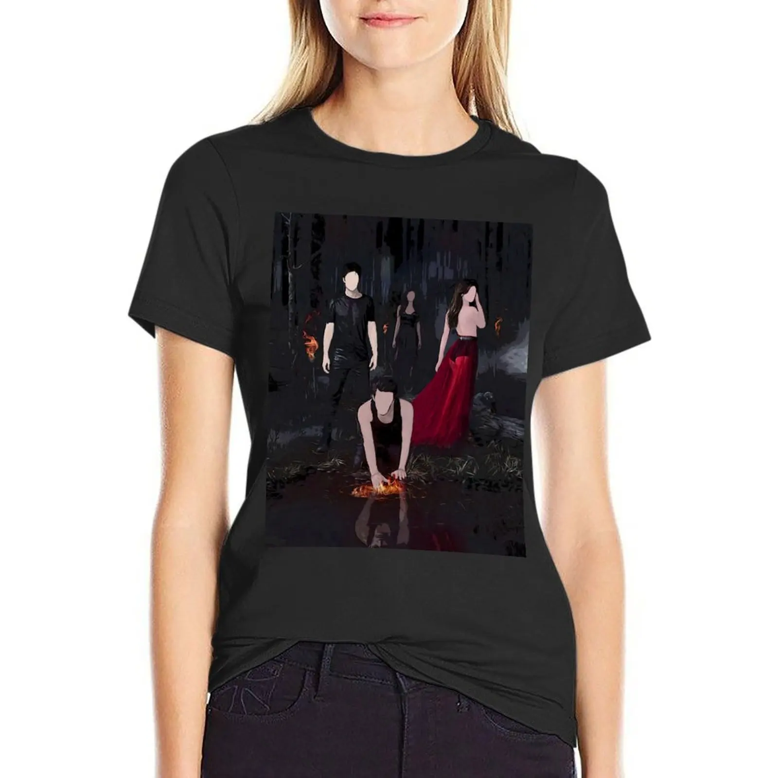 Pretty vampires T-Shirt vintage Aesthetic clothing summer top anime clothes Summer Women's clothing