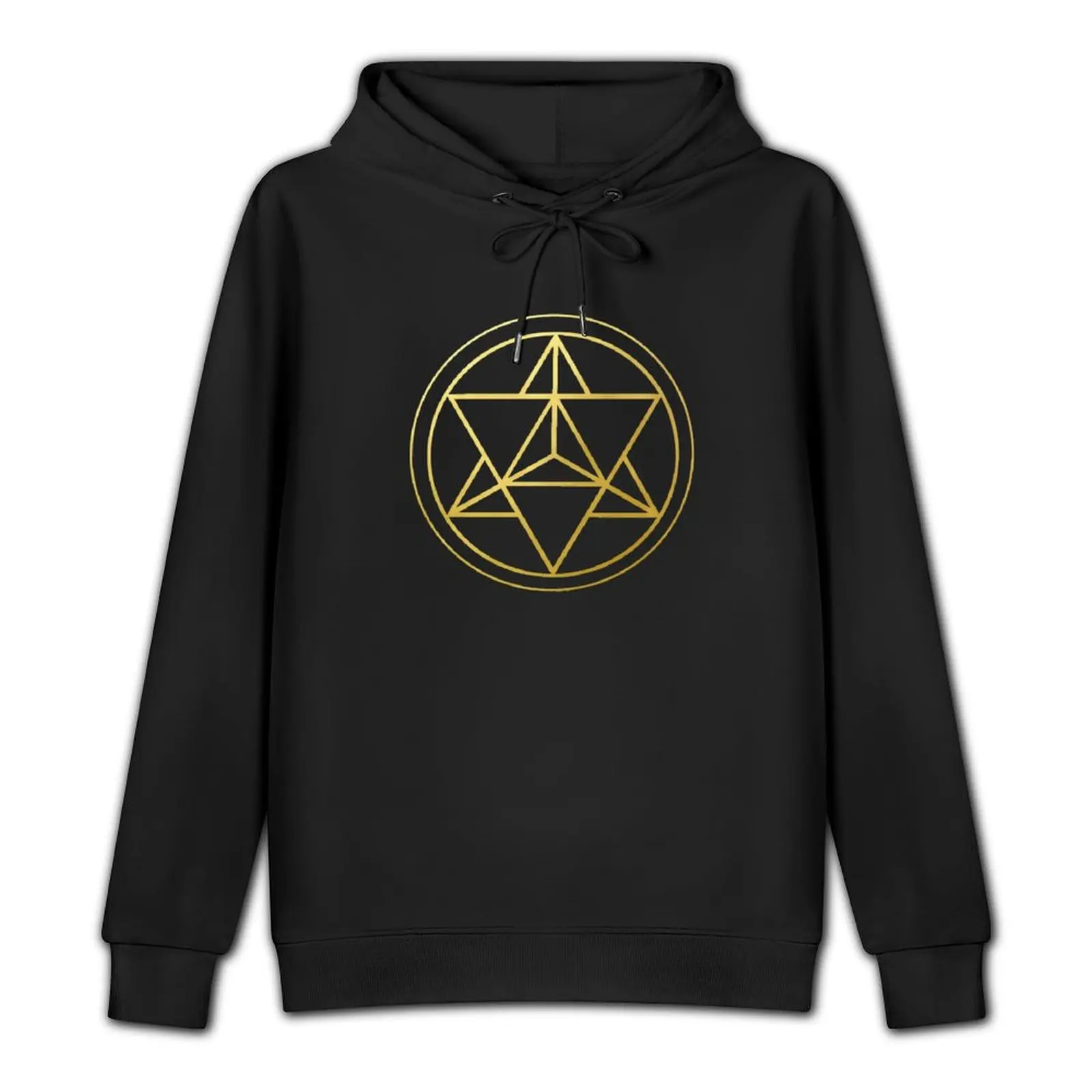 Merkabah Star Tetrahedron gold sacred geometry mandala healing protection amulet Pullover Hoodie