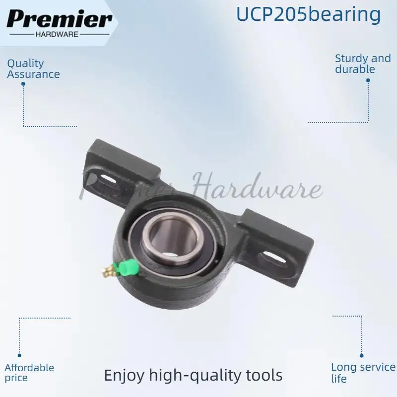 Almofada de rolamento de esferas com parafuso duplo de furo de 20 mm: assento de suporte de eixo autoalinhante UCP205