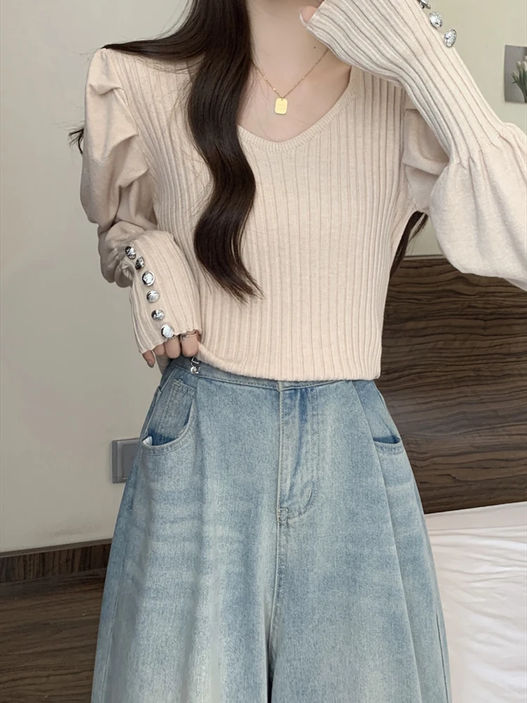 2023 New Spring Summer Knitted Round Neck Long Sleeve Women Sexy Mini Slim Stretchable Palace retro style knitted jumpsuit