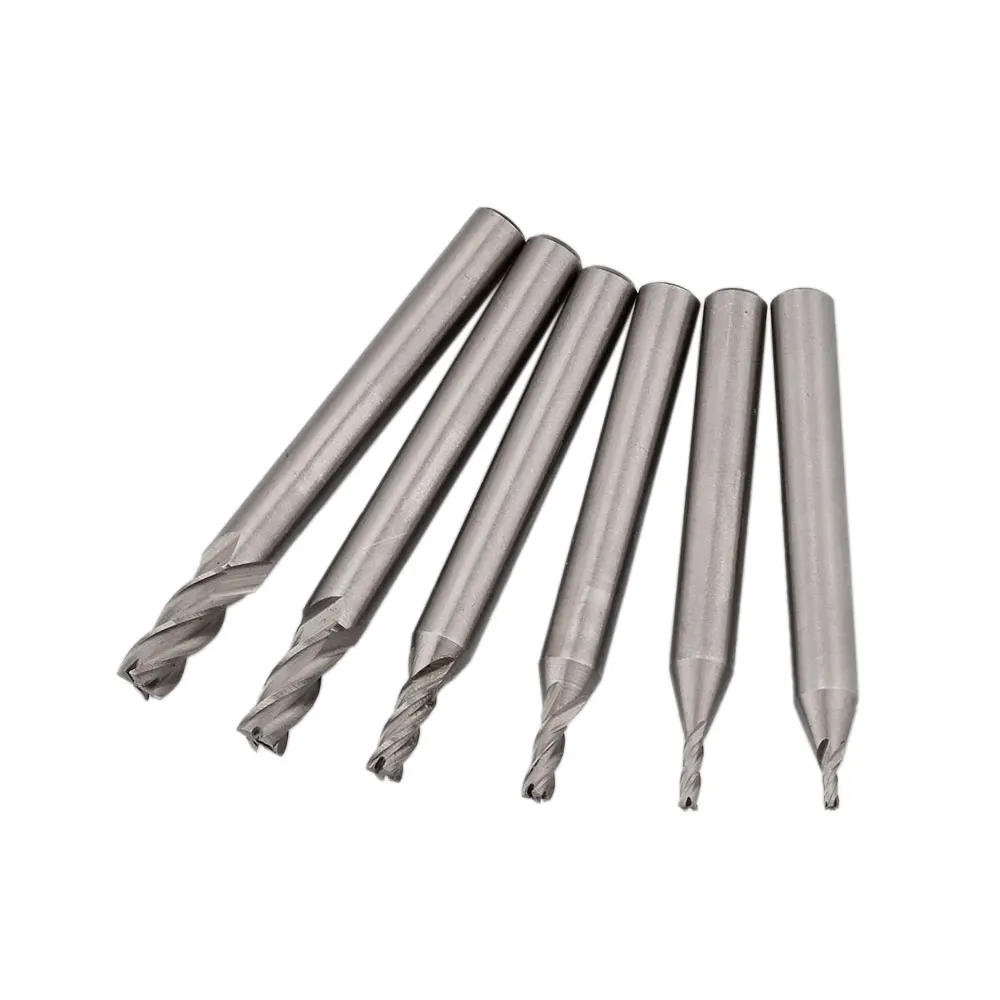 5PCS Tungsten Carbide End Mill 4 Flutes Milling Cutter Woodworking Tools HSS End Milling Cutter Slot Drill Bit Set CNC Endmills