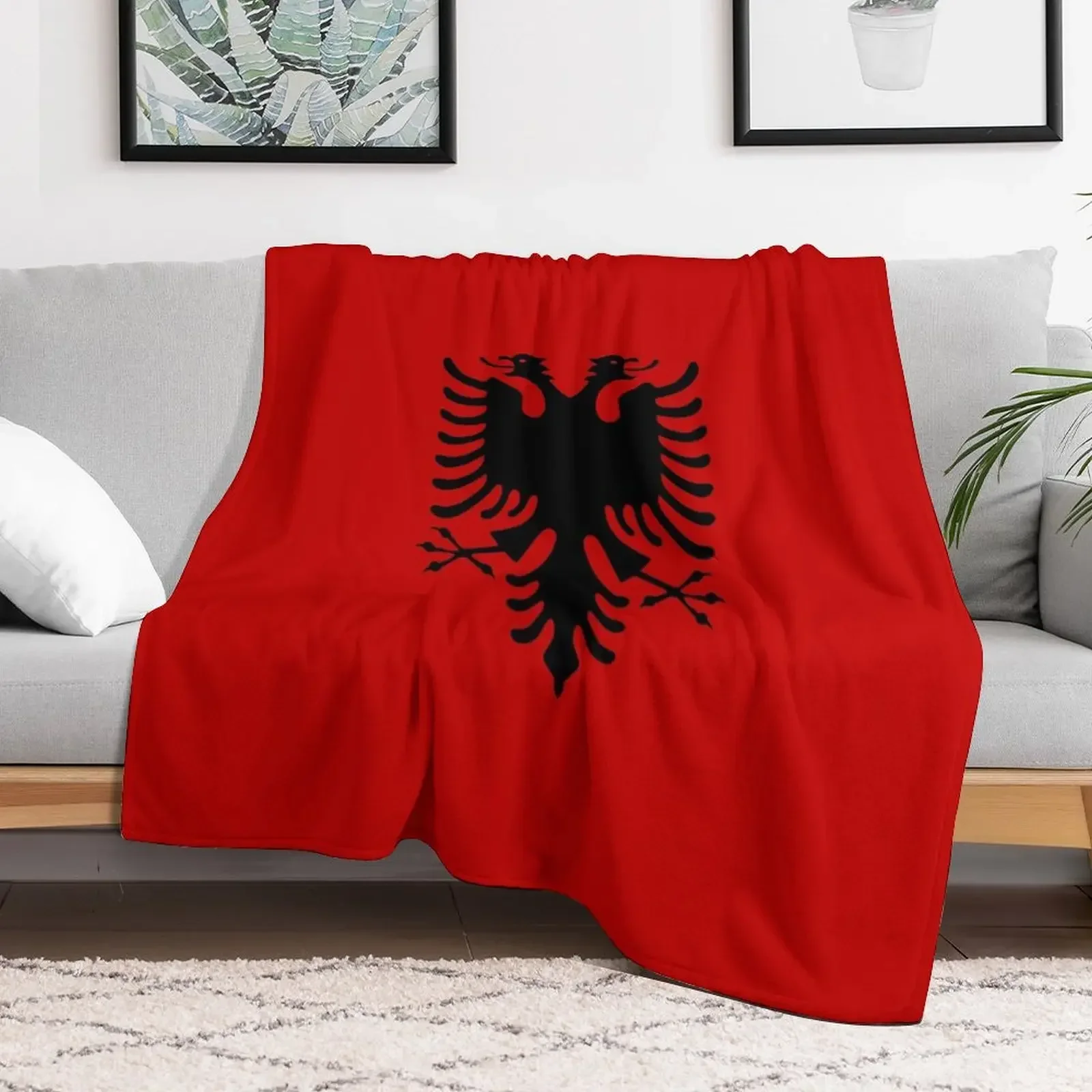 Albanian Eagle Red Eyes Throw Blanket Soft Plaid Furrys Bed linens Blankets