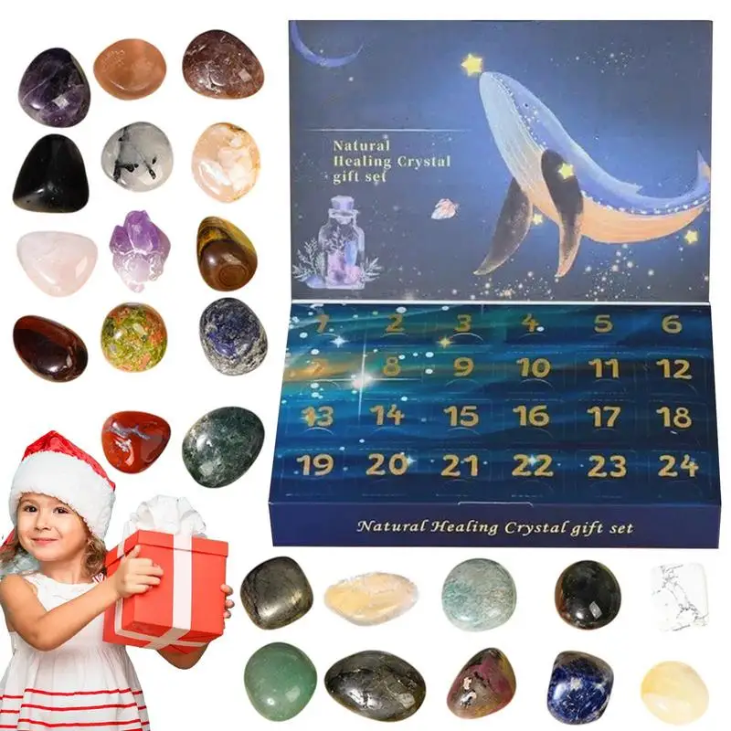 

Rock Advent Calendars 2024 24 Days Countdown To Christmas Natural Crystal & Rock Stone Collection Countdown Calendar For Girls