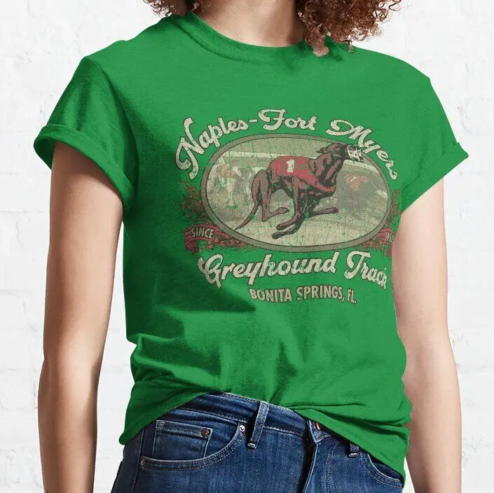 Naples-Fort Myers Greyhound Track 1957 Classic  Anime Graphic T-shirts unisex Short Sleeve Tees  High Quality 100%Cotton