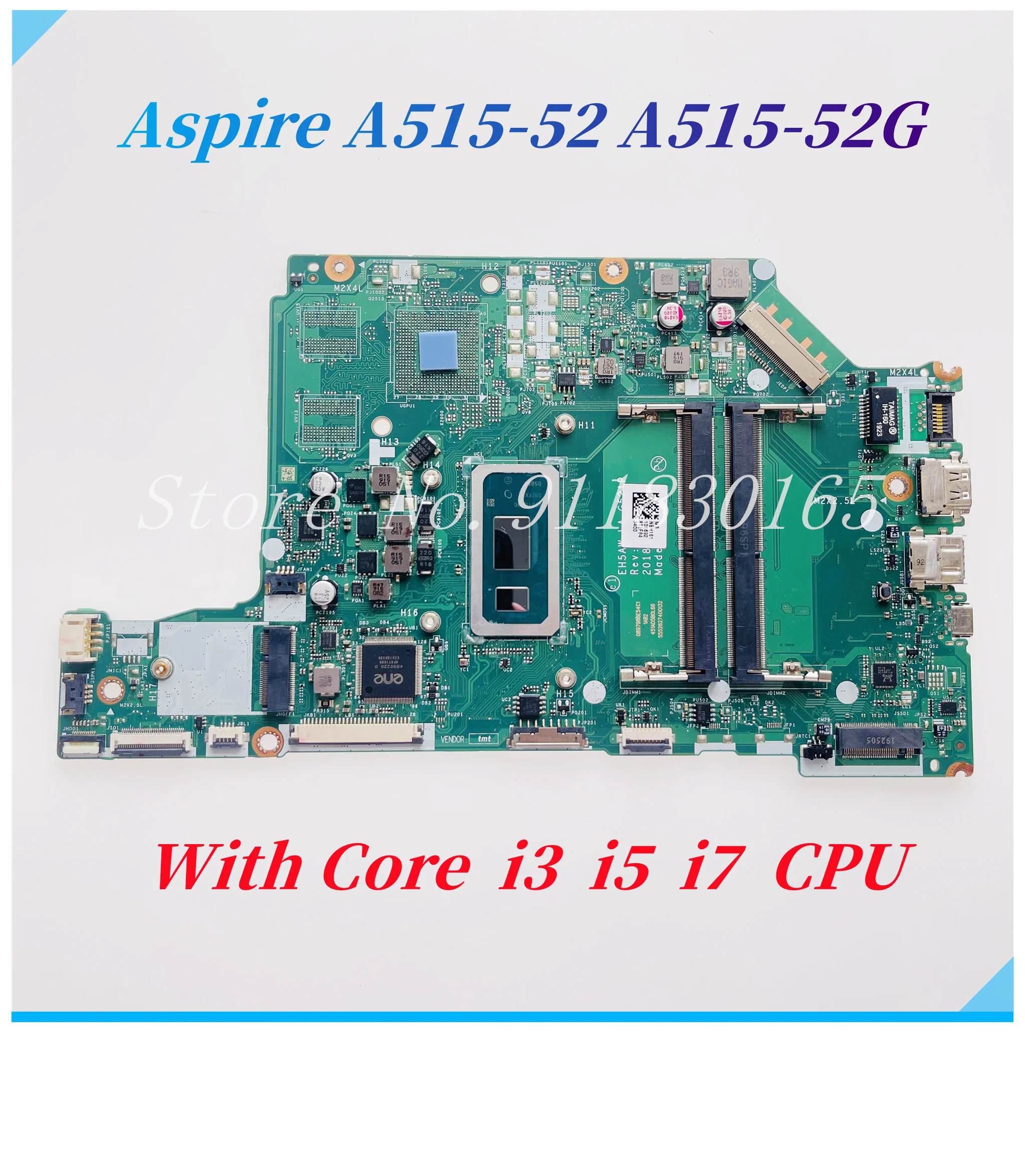 EH5AW LA-G521P Mainboard For Acer Aspire A515-52 A515-52G Laptop Motherboard With Core I3 I5 I7-8th Gen CPU UMA DDR4 100% Work