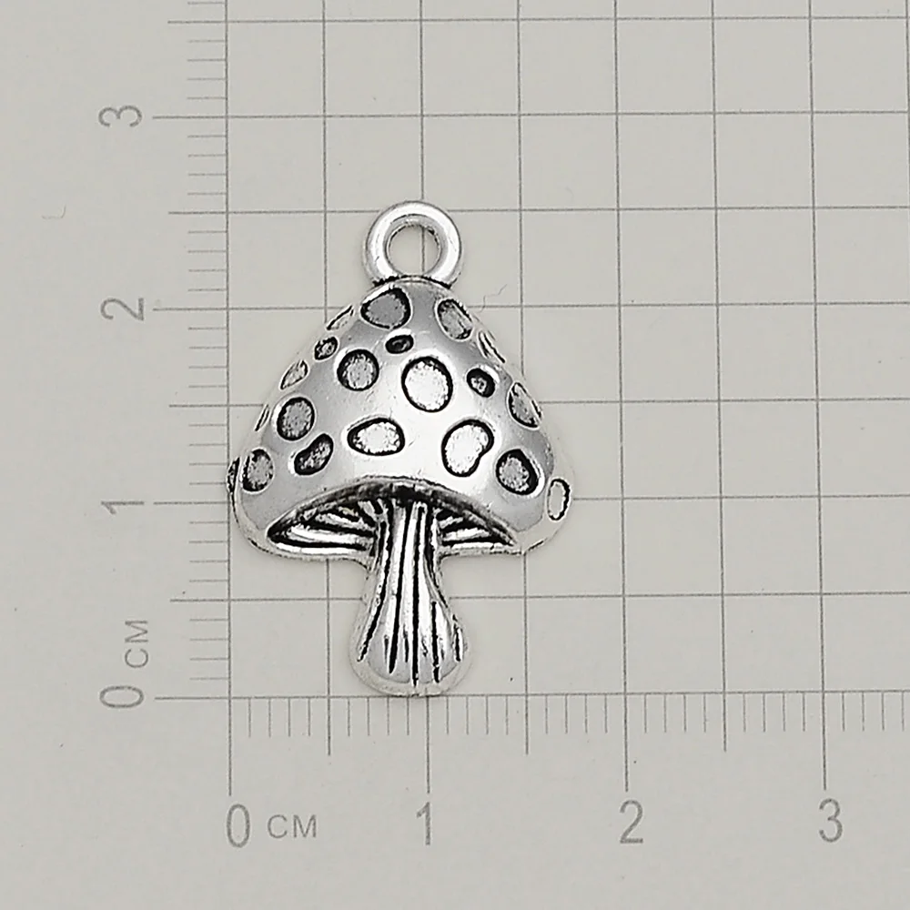 10pcs 5 Style Vintage Mushroom Food Charms Pendant For DIY Keychain Bracelets Jewelry Making Supplies Accessories