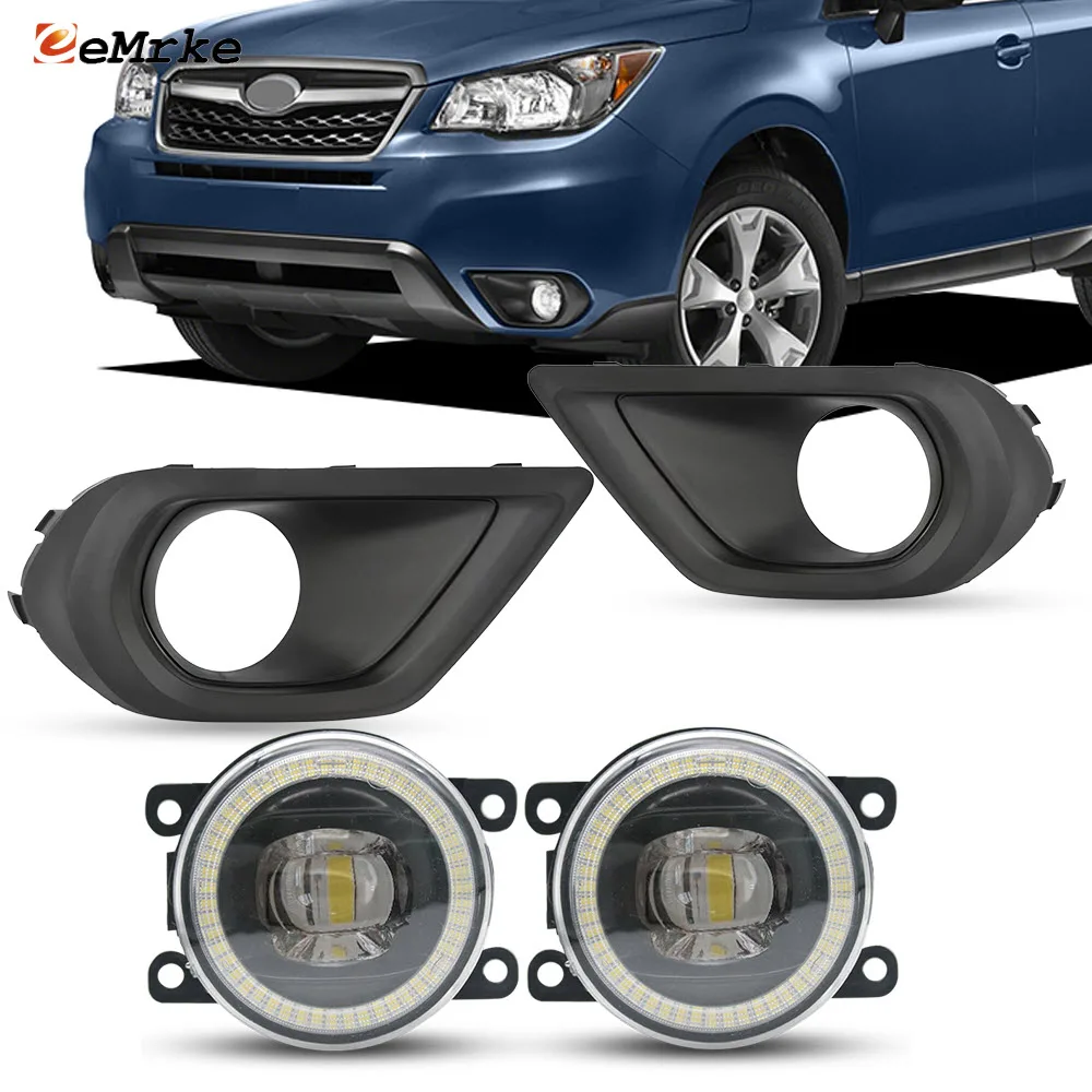 

Upgrade Led Angel Eye Fog Lights Lens 30W DRL For Subaru Forester SJ XC IV 2013 2014 2015 2016 or Halogen Fog Lamp Replace