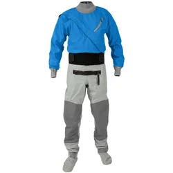 Men's kayak dry suit, 3-layer waterproof fabric, breathable and socks of the same material, flat water paddling gasket, late