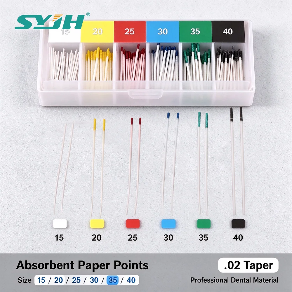 Mixed Sizes Dental Root Cancel Cotton Fiber Tips Dental Absorbent Paper Points Sterile F1 F2 F3 For Dentistry Materials 10Boxes