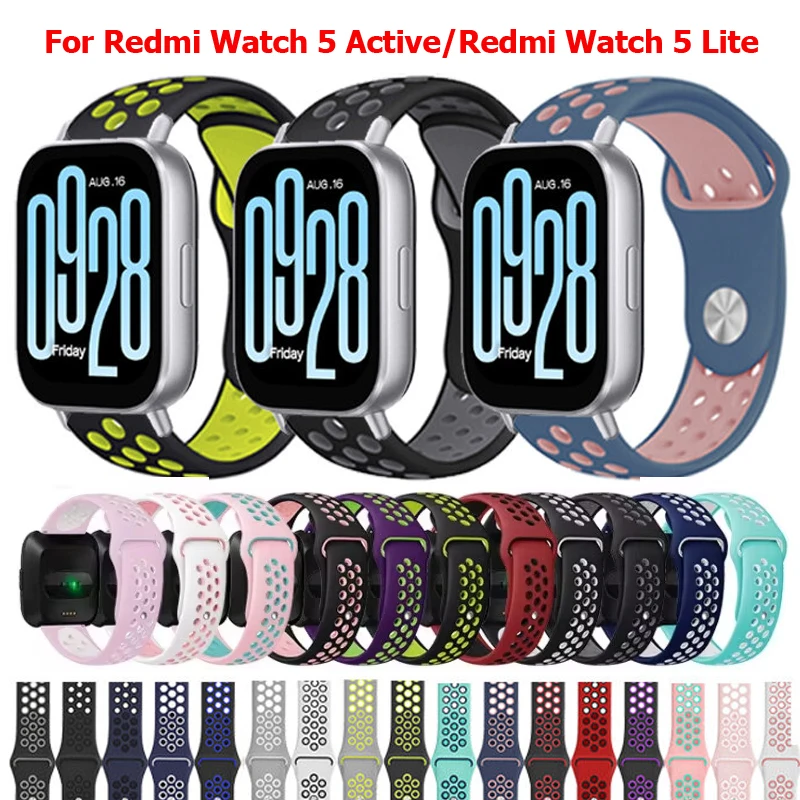 

Сменный силиконовый ремешок 22 мм для Redmi Watch 5 Active Smartwatch, спортивный ремешок для часов Correa для Redmi Watch 5 Lite, браслет, ремень