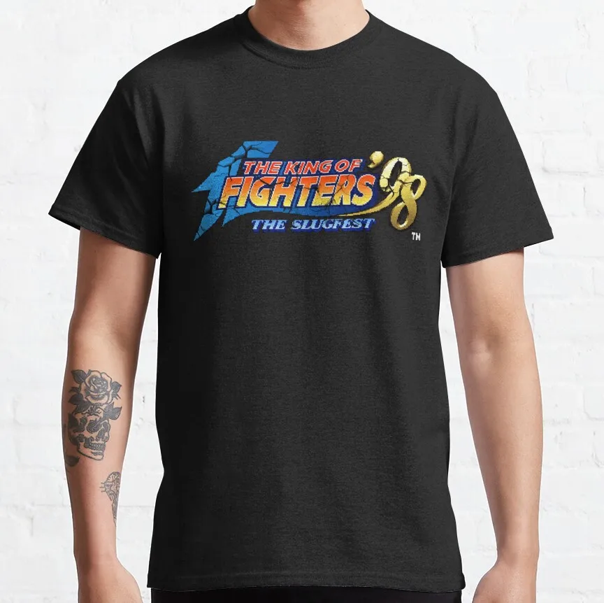 

Kof 98 title Retro Combat Gift t shirt Arcade game Graphic Tee Y2K Clothes Large size Tops The King Of Fighters printed tee