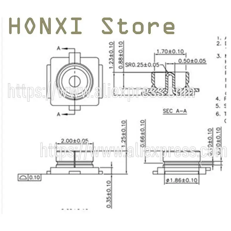 10 Stück ipex u. f l Sitz/ipx Gelenk u. f l-r-smt Original-HF-Koaxial antenne e 62082-001