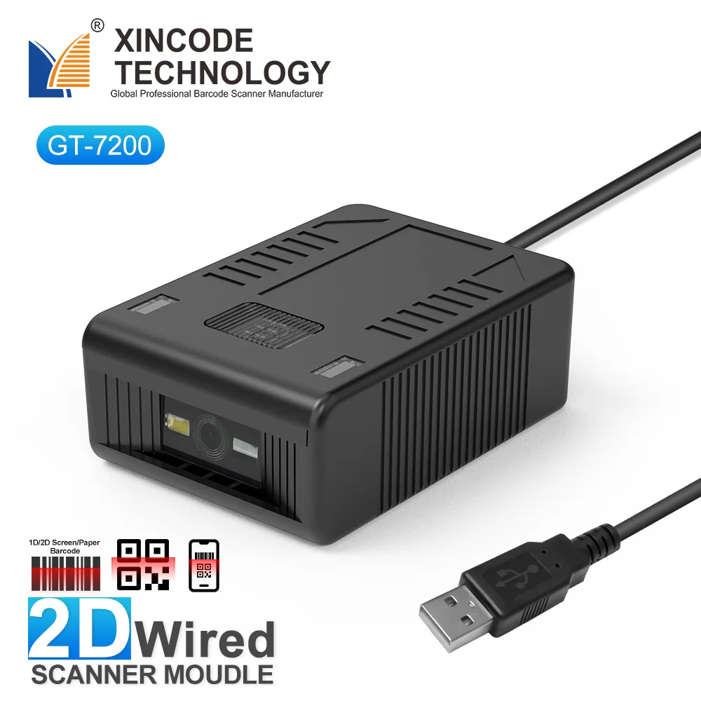 

Xincode Multifunction Wired Barcodes Scanning Scanner Module Auto Scan Screen Qr Barcode 2D Barcode Scanner