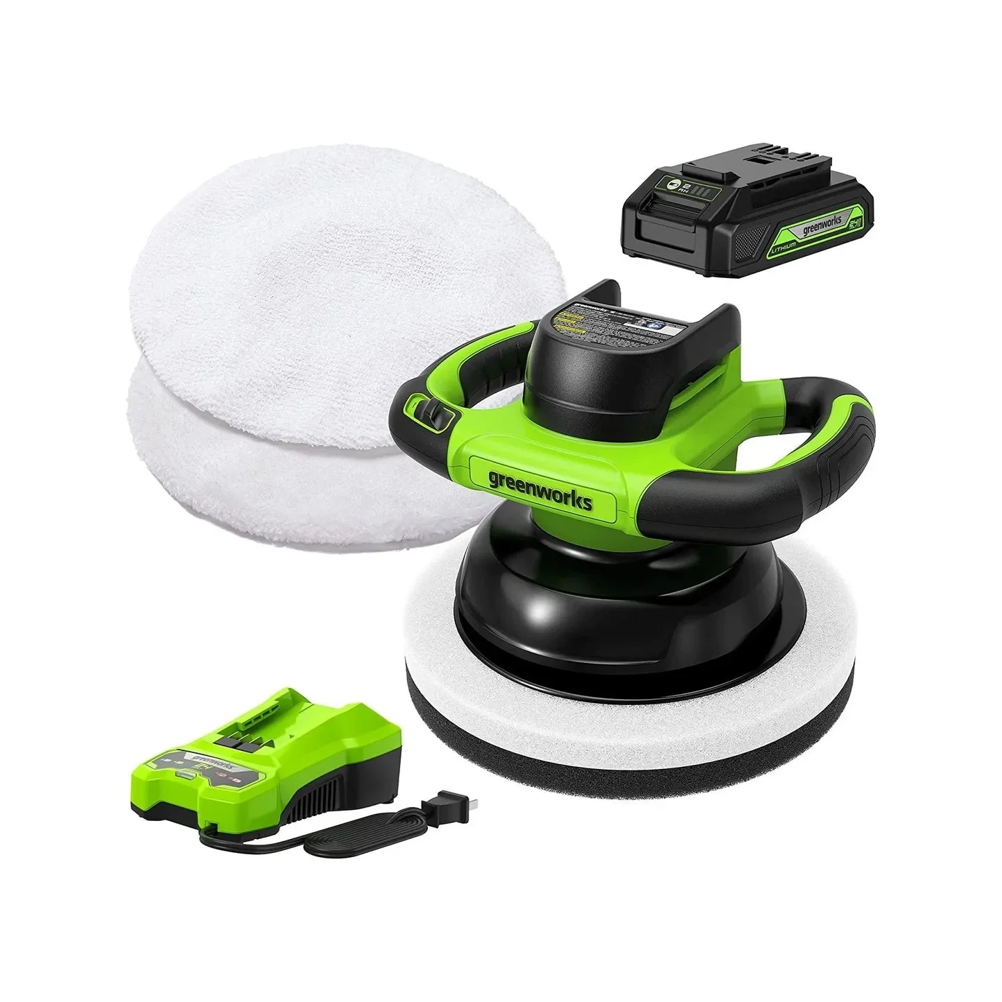 

Greenworks 24V 10" Cordless Battery Buffer & Polisher w/ 2ah USB Battery and Quick Charger