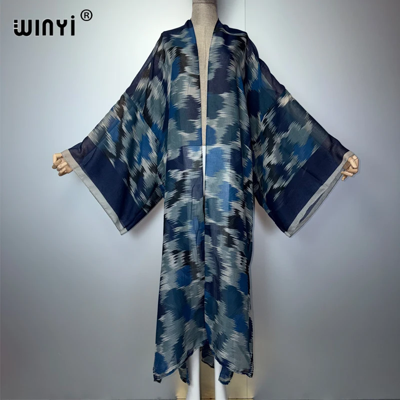

WINYI Women's Boho Kaftan Beach Dress African Summer Kimono Maxi Cardigan Muslim Abaya Cover up Beach Outfits